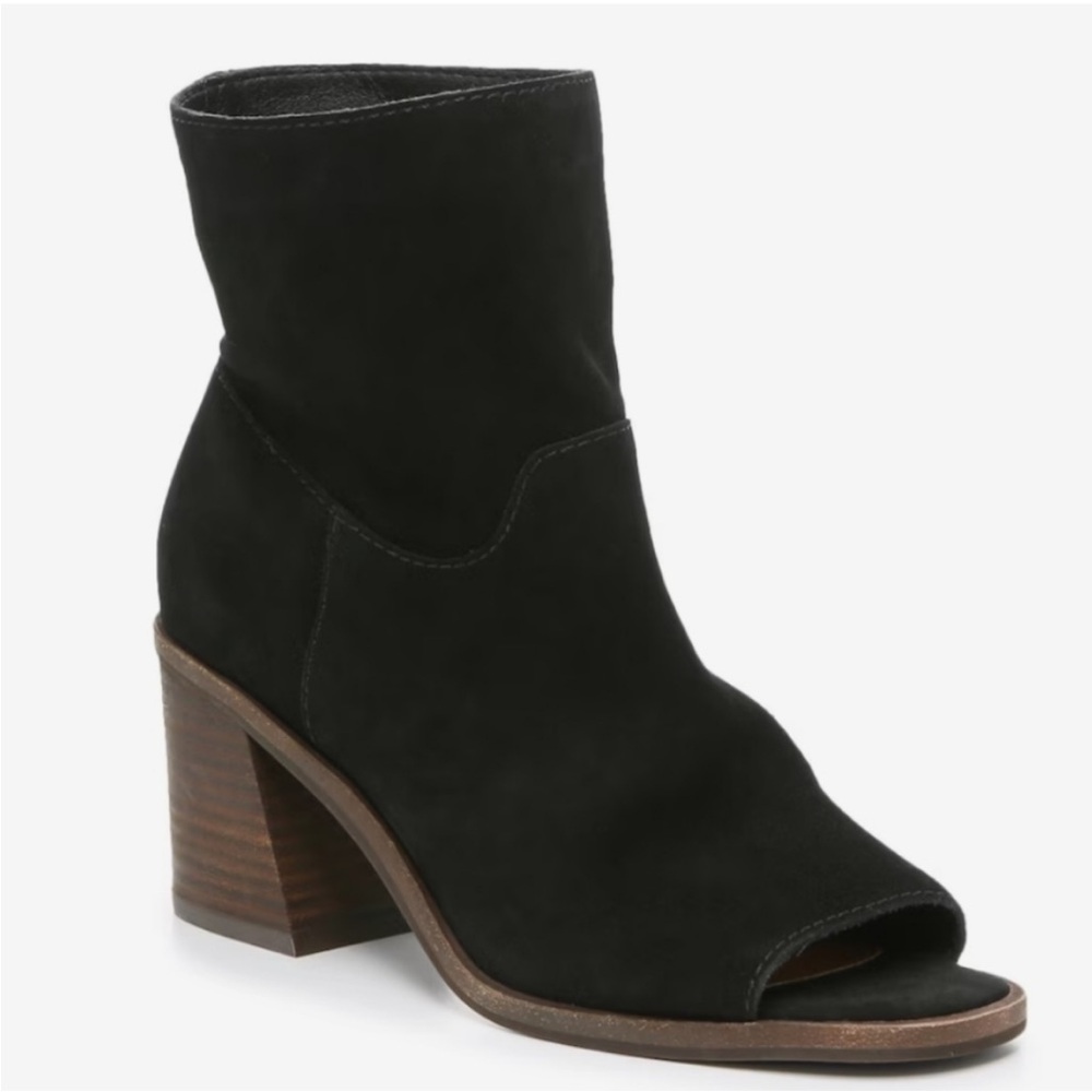 Women's NEW Lucky Brand BLACK Ryemi Peep Toe Ankle Bootie